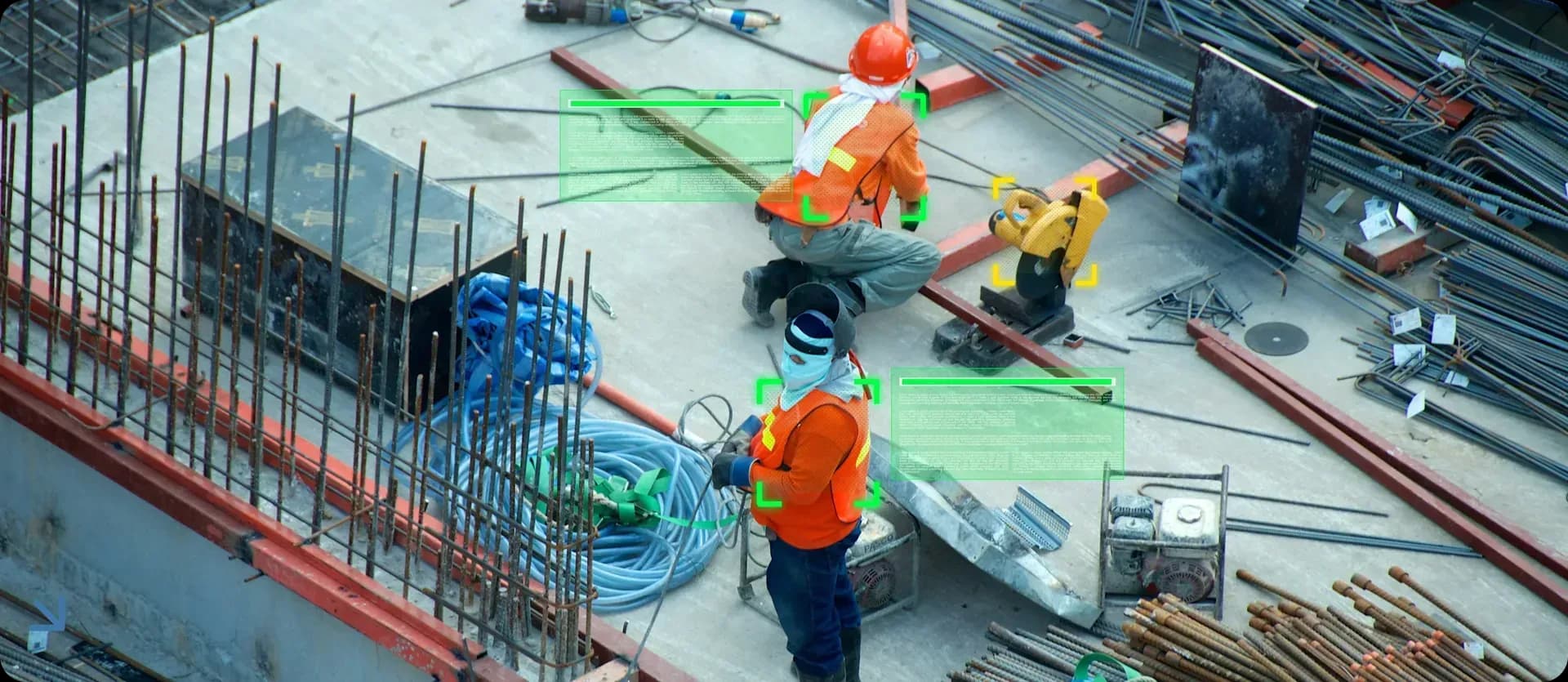 Construction site surveillance illustration