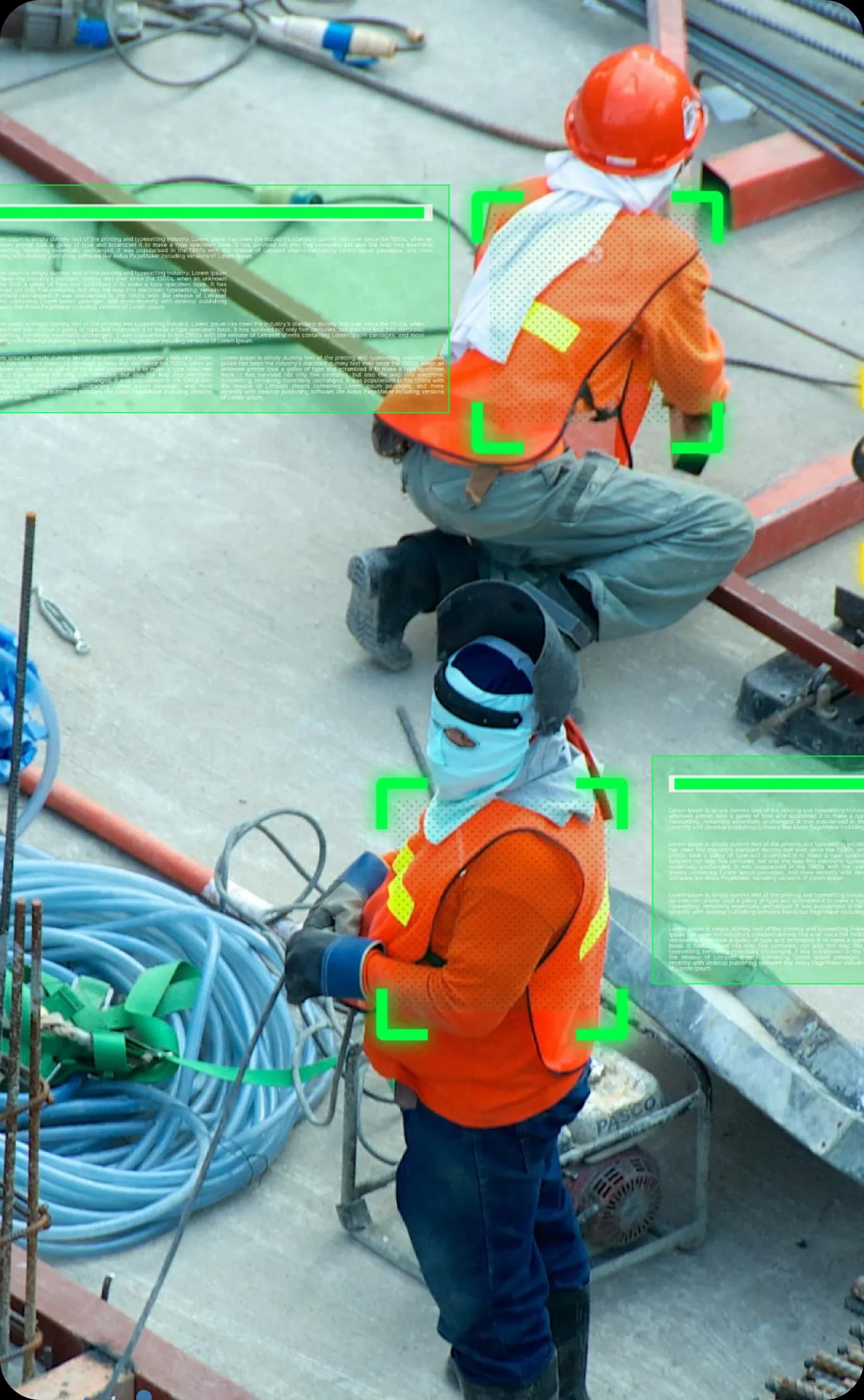 Construction site surveillance illustration