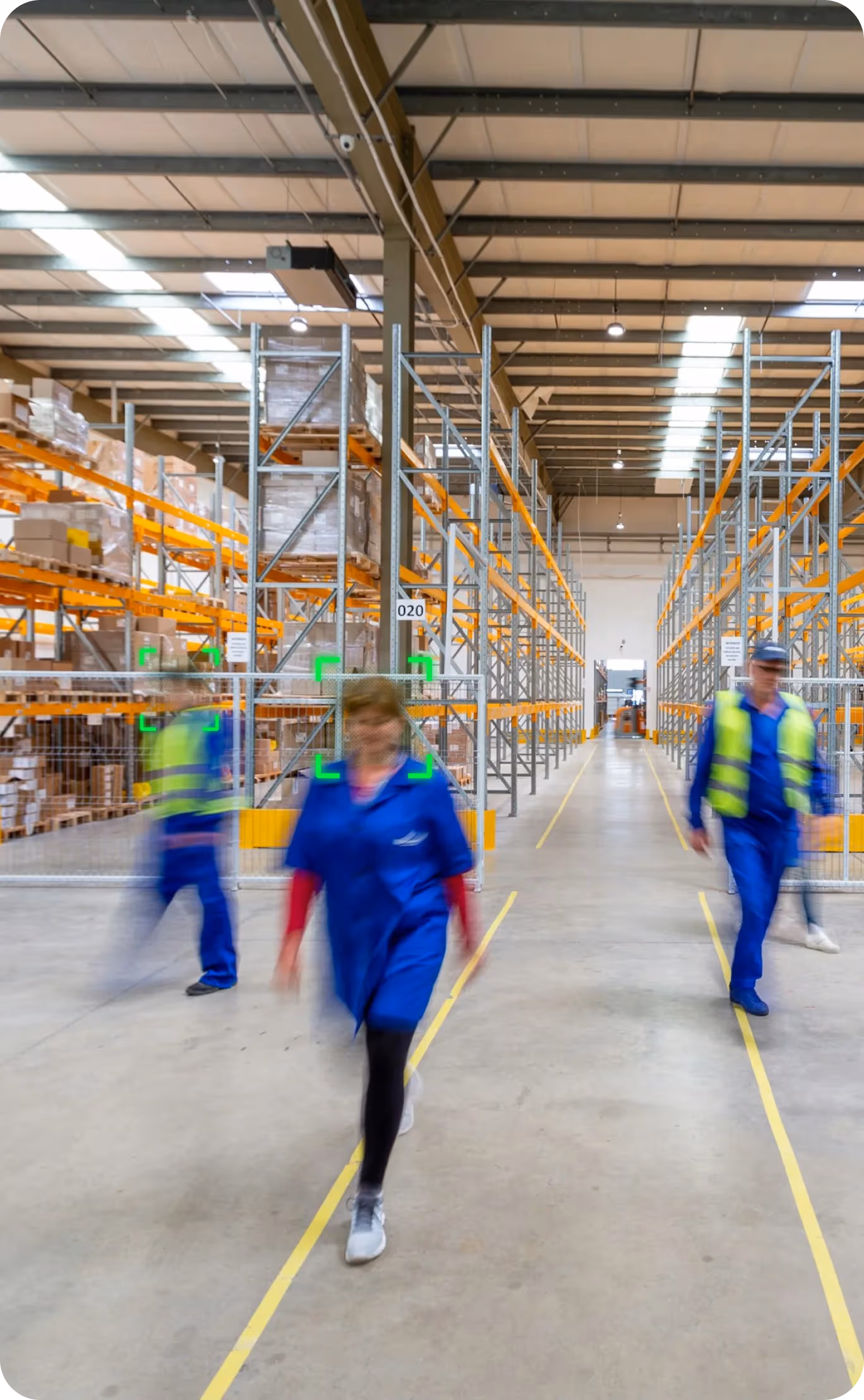 Warehouse surveillance monitoring illustration
