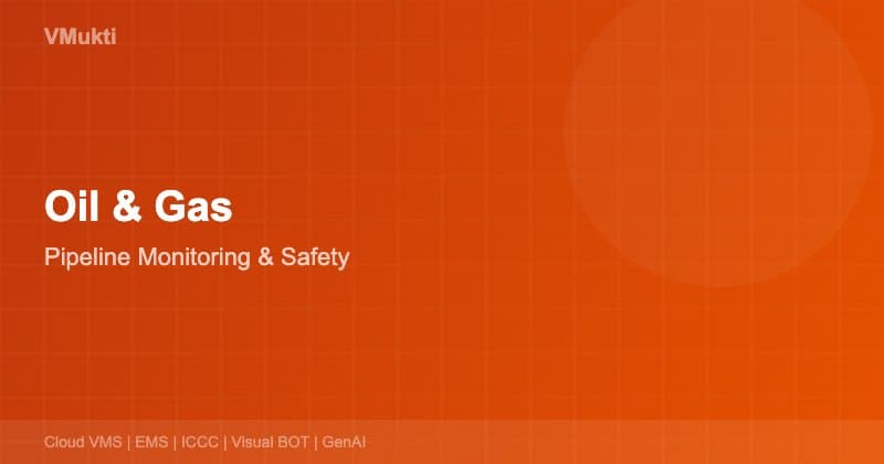 Industrial oil and gas facility with remote monitoring and pipeline infrastructure under surveillance