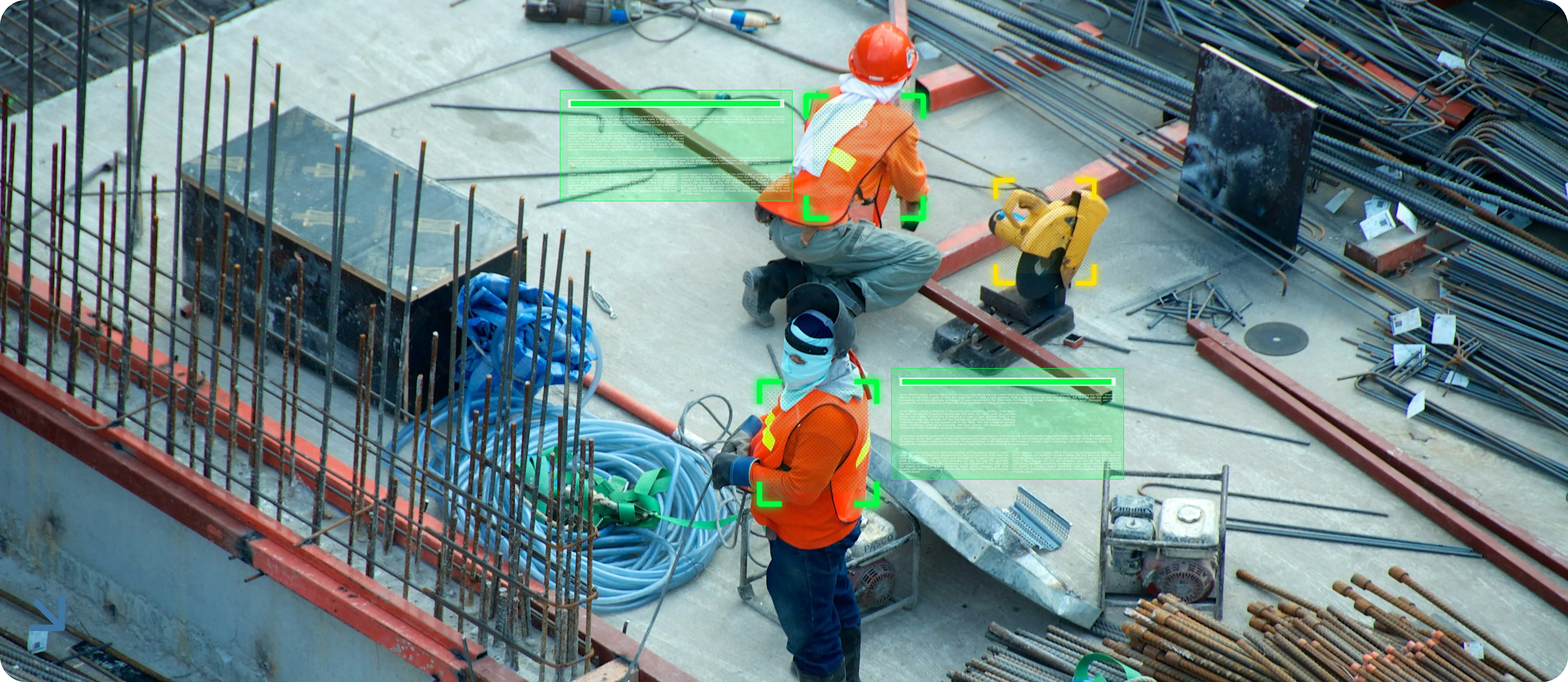 Construction site surveillance illustration