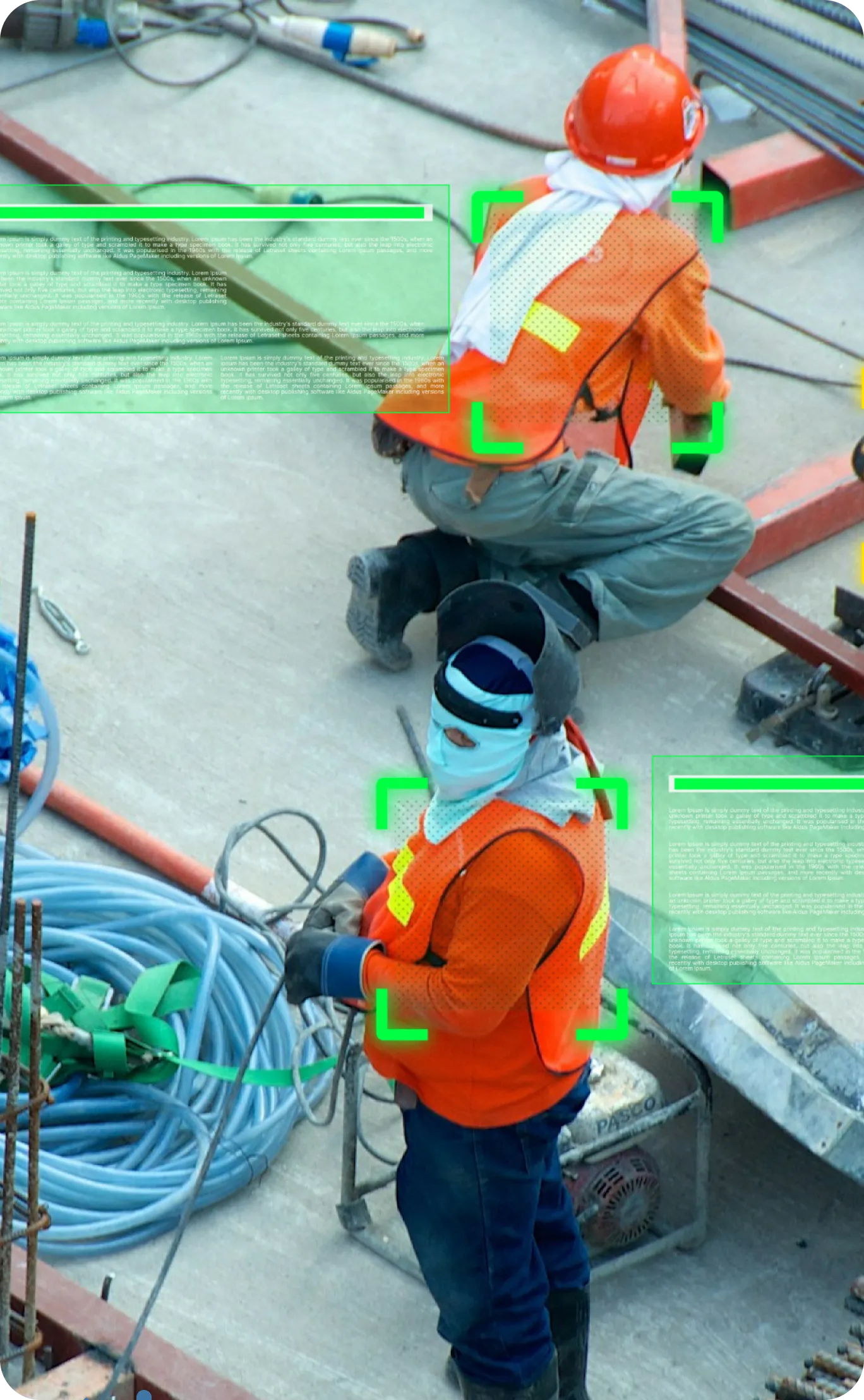 Construction site surveillance illustration